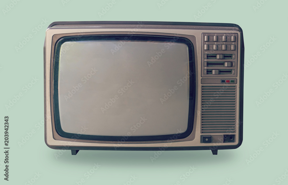 Retro television on pastel color background. Retro television on pastel color background.