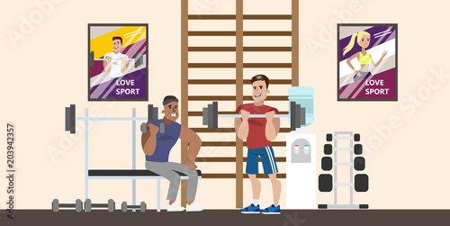 Gym rooms interior.