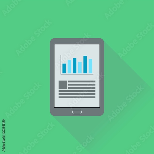 Free Download Vector Flat Design Portrait Tablet with Chart and Text - GFXLoad