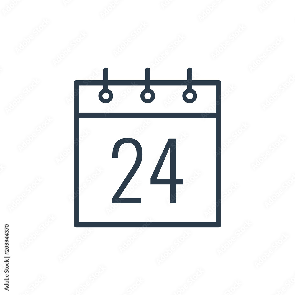 Linear icon of the Twenty-fourth day of the calendar. Linear icon of the Twenty-fourth day of the calendar.