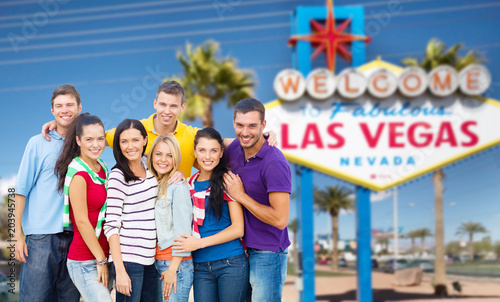 Photography travel, tourism and people concept - group of happy friends pointing at you over