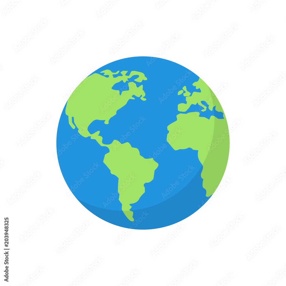 Obraz Flat planet Earth icon. Vector illustration for web banner, web and mobile, infographics.