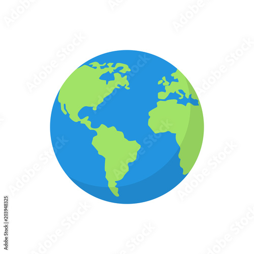 Flat planet Earth icon. Vector illustration for web banner, web and mobile, infographics.