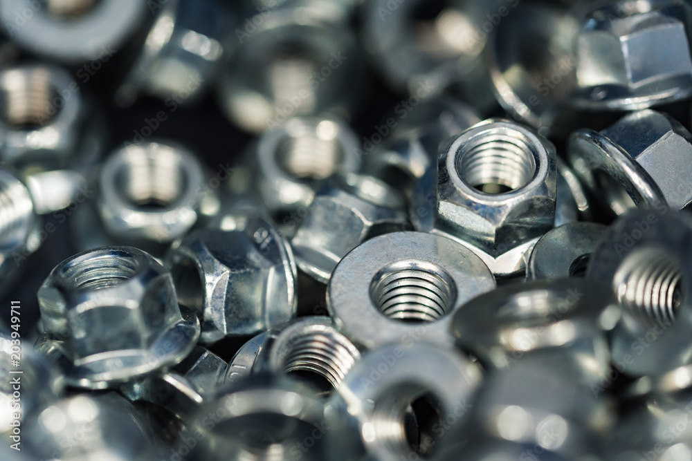 Many new steel stop nuts Many new steel stop nuts