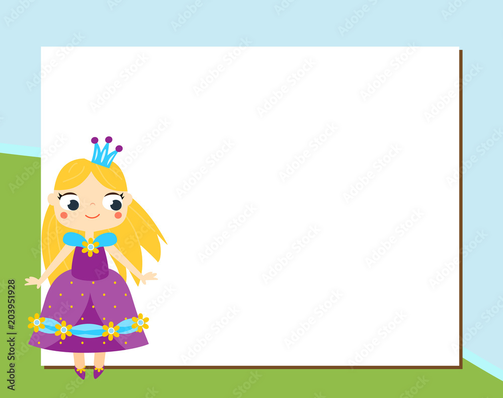 Princess frame design template for photos, children diplomas, kids certificate, invitations, scrapbook and etc Princess frame design template for photos, children diplomas, kids certificate, invitations, scrapbook and etc