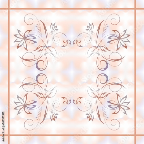 Wallpaper Mural Vector yellow handkerchief pattern in a square on a blurry abstract mesh background Torontodigital.ca