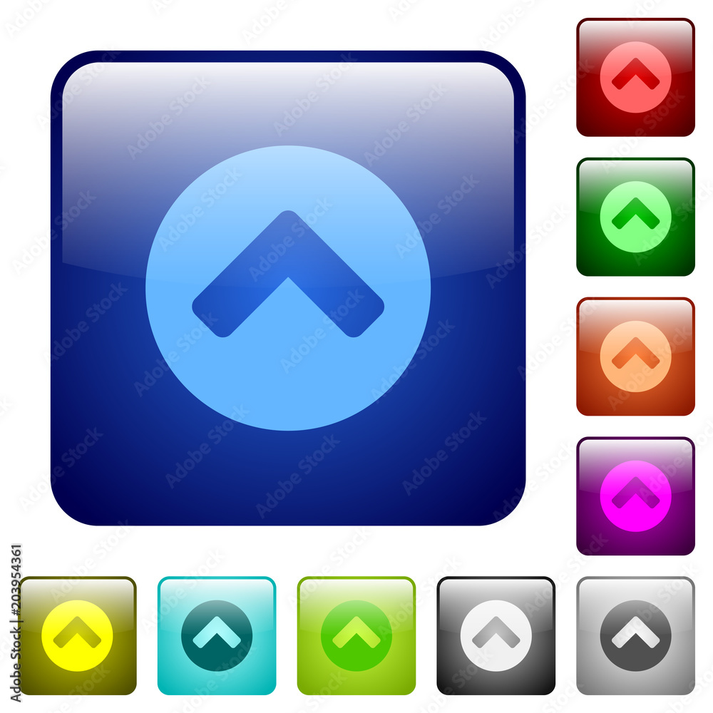 Chevron up color square buttons Chevron up color square buttons