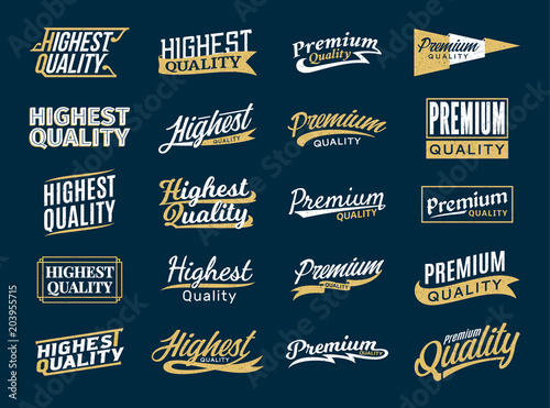 Set of vector premium and highest quality stickers photo