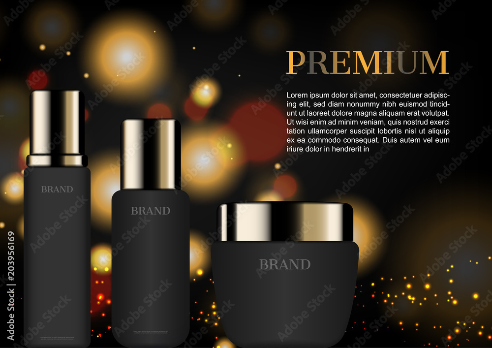 Premium skin care ad with glittering light background Premium skin care ad with glittering light background