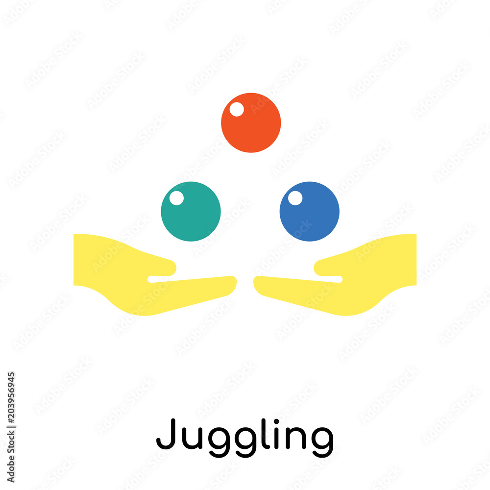 Juggling icon isolated on white background Juggling icon isolated on white background
