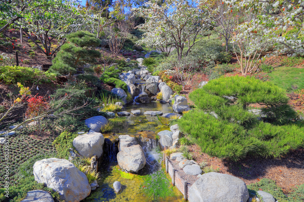 San Diego, California, USA - February 9, 2018: Japanese Friendship Garden at the Balboa Park located in San Diego..