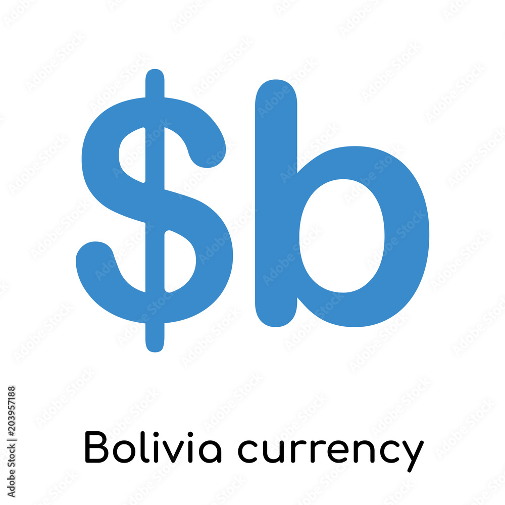 Bolivia currency icon isolated on white background Bolivia currency icon isolated on white background