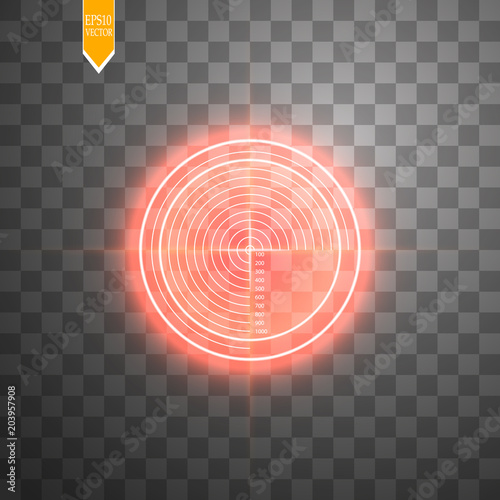 Neon Target isolated. Game Interface Element. Vector illustration