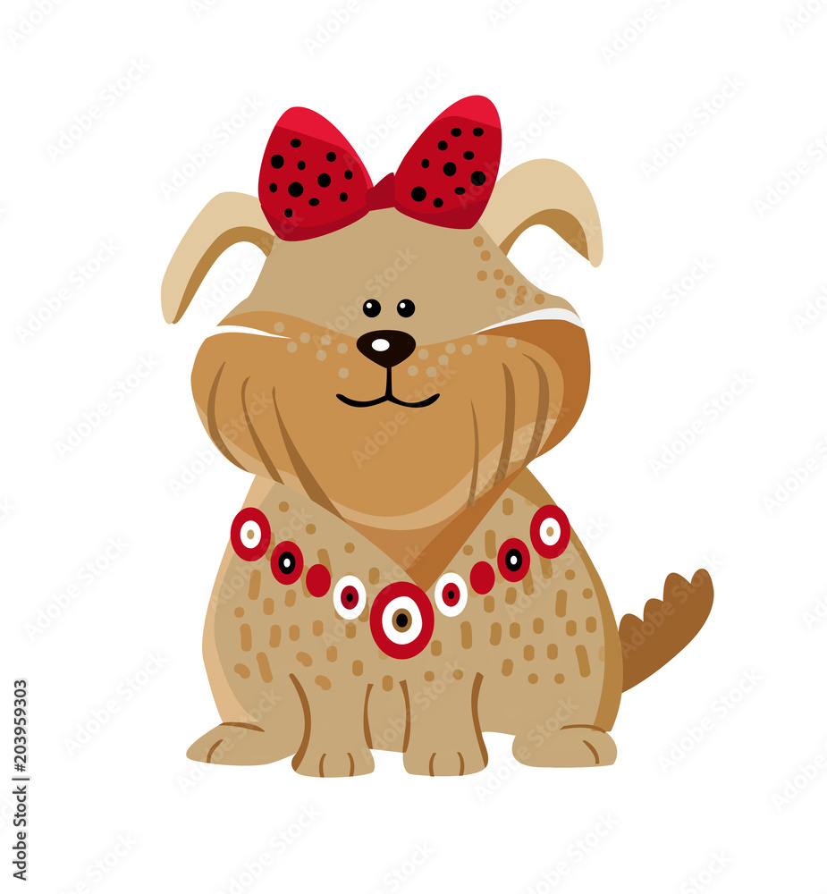 Fototapeta premium Сute little dog. cartoon