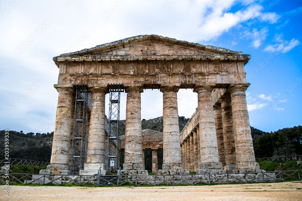 The Doric temple of Segesta in Sicily, italy