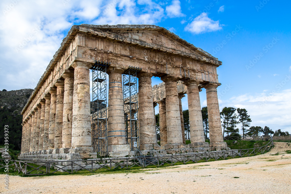 The Doric temple of Segesta in Sicily, italy