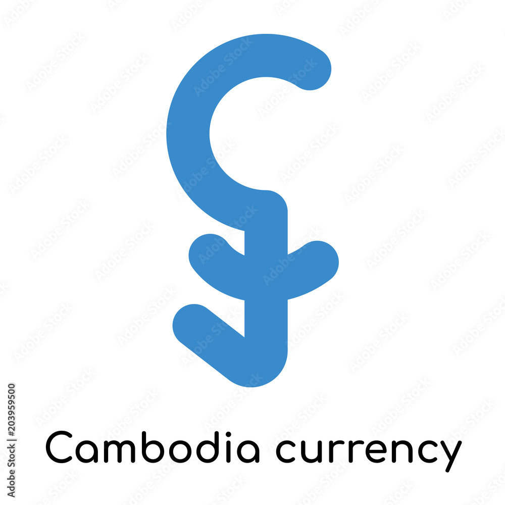 Cambodia currency icon isolated on white background Cambodia currency icon isolated on white background