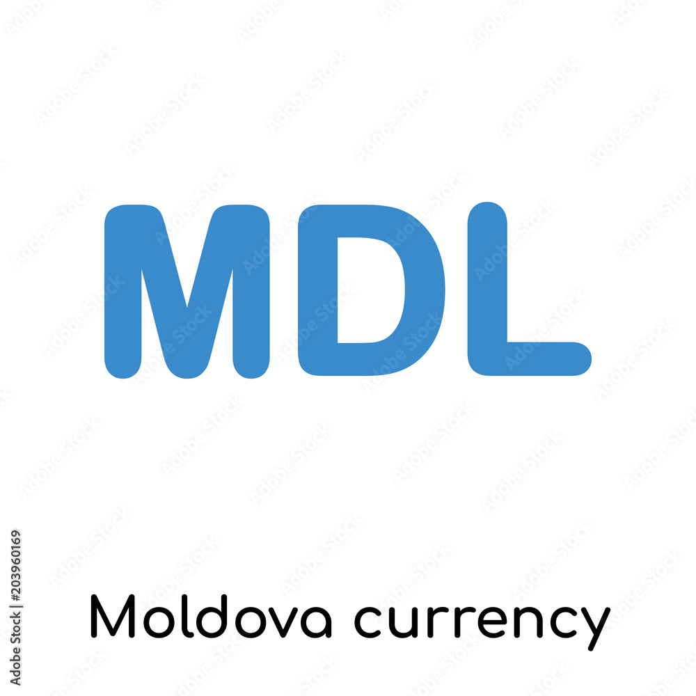 Moldova currency icon isolated on white background
