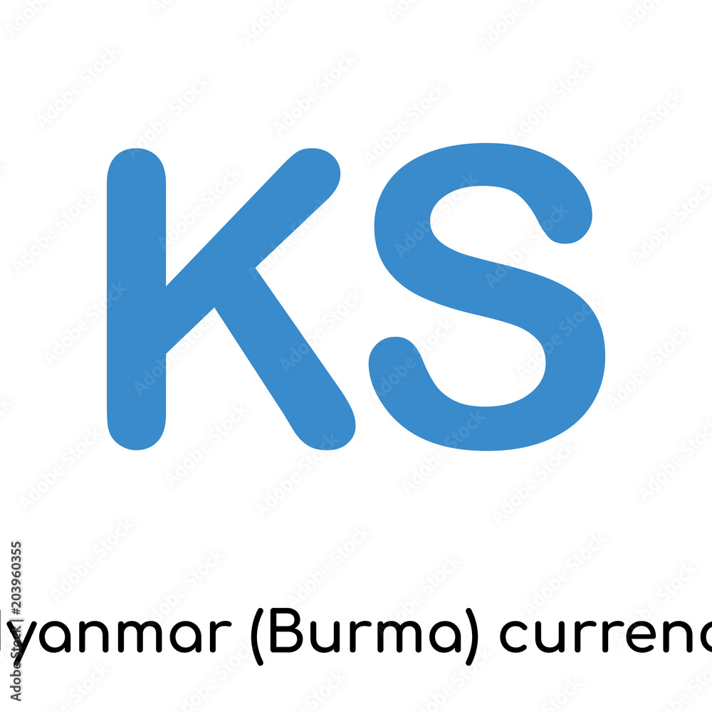 Myanmar (Burma) currency icon isolated on white background Myanmar (Burma) currency icon isolated on white background