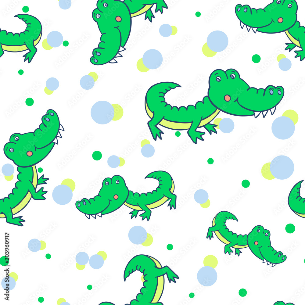 Obraz premium green smiling crocodile22