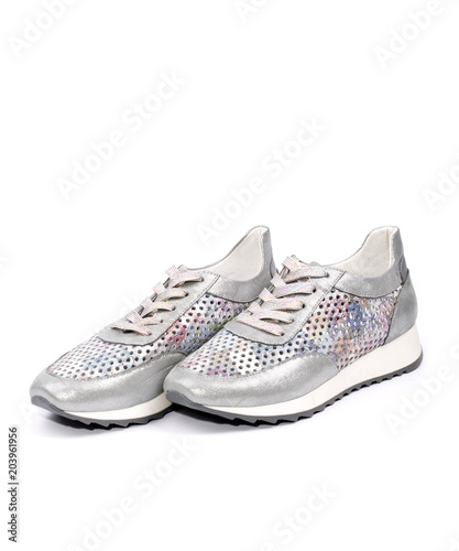Gray Women's sneakers on a white background