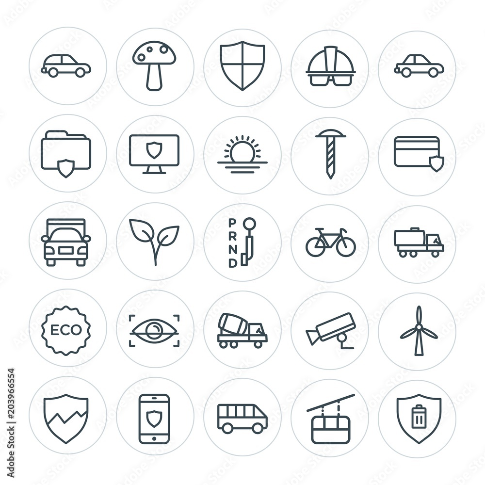 Modern Simple Set of transports, industry, nature, security Vector outline Icons. Contains such Icons as  shield,  mobile,  summer, food and more on white background. Fully Editable. Pixel Perfect