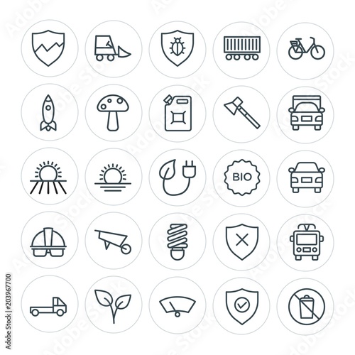 Modern Simple Set of transports, industry, nature, security Vector outline Icons. Contains such Icons as , insurance, leaf, sign, green and more on white background. Fully Editable. Pixel Perfect