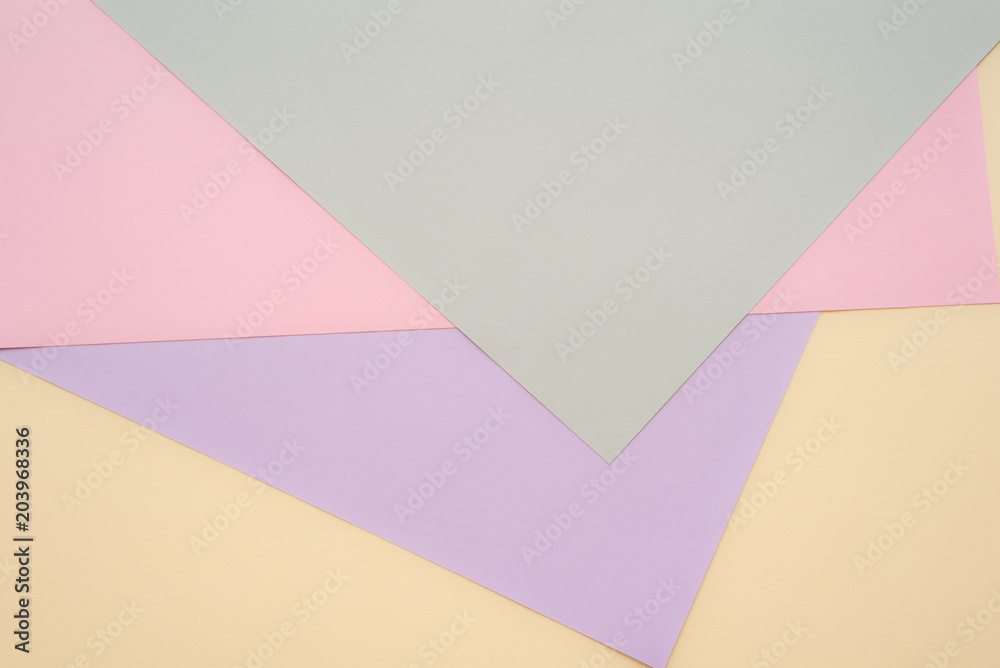 Fondo de papeles de colores pastel: lila, rosa, amarillo y gris Stock Photo  | Adobe Stock