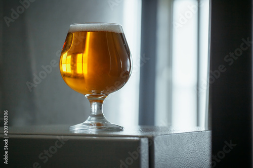 Bild auf Leinwand Snifter beer glass at the brewery