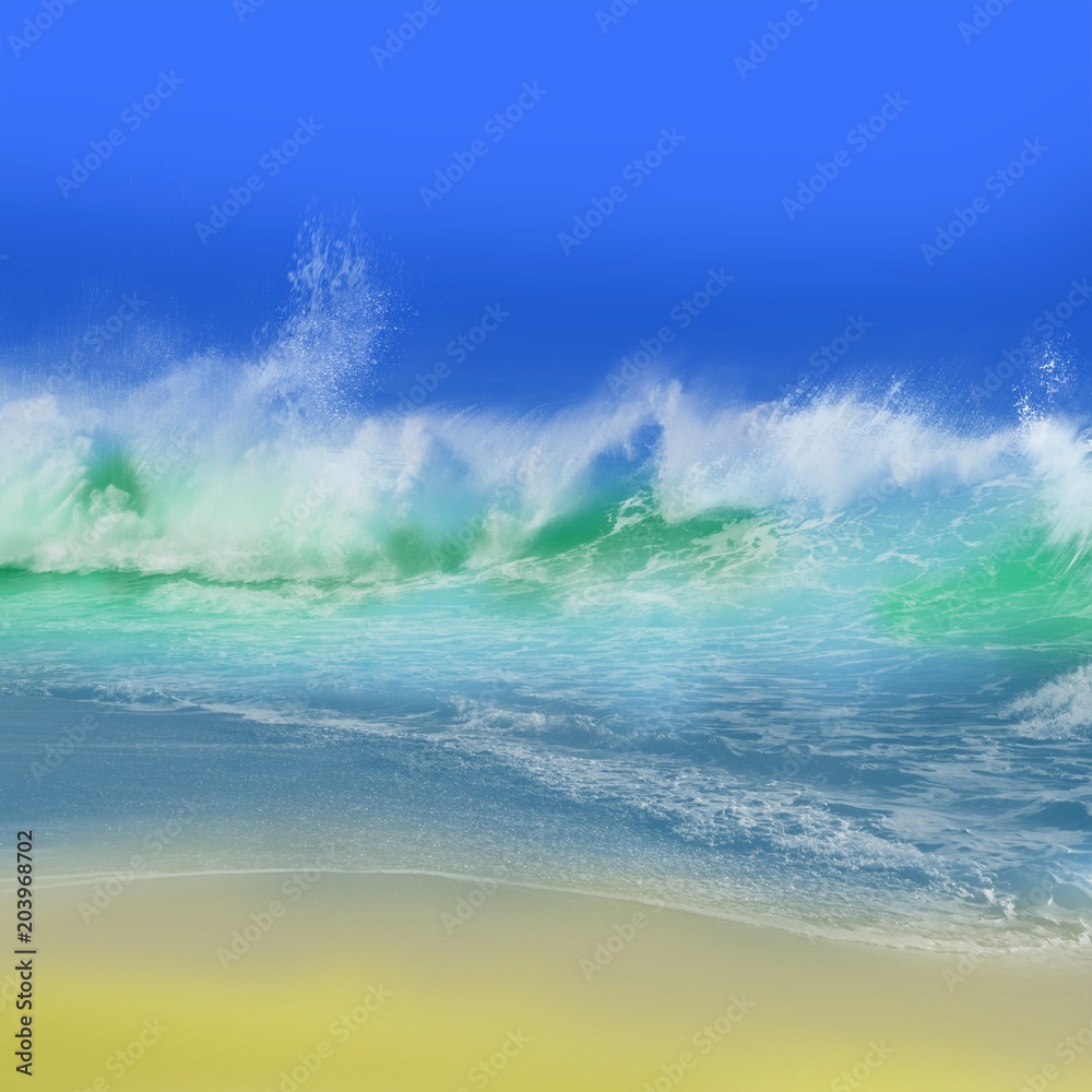 海岸 打ち寄せる波 波打ち際 Stock Illustration Adobe Stock