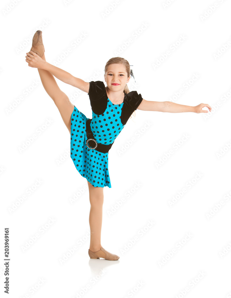 Dancer: Girl Holds Leg Up in Split Dancer: Girl Holds Leg Up in Split