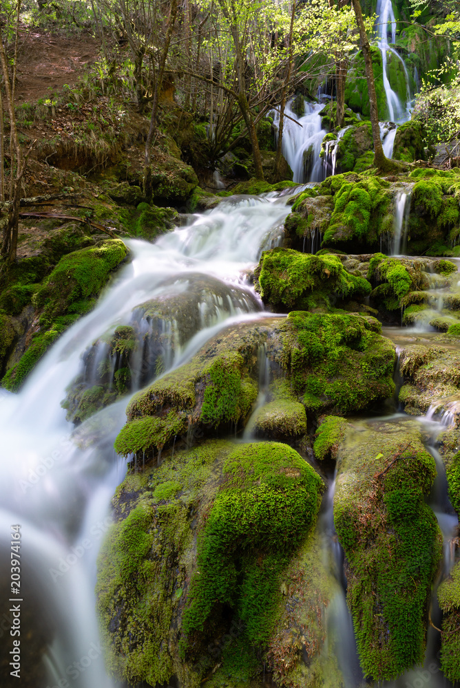 Cascadas de la Tobería en la sierra de Entzia, País Vasco, España Stock  Photo | Adobe Stock