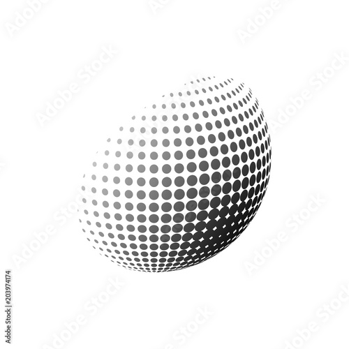 Abstract halftone 3d sphere design  Halftone ball  Halftone graphic vector concept
