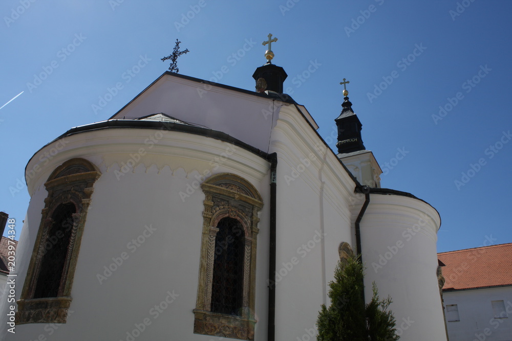 Details of the Krusedol Monastery in Fruska Gora mountain in the northern Serbia, in the province of Vojvodina, Serbia