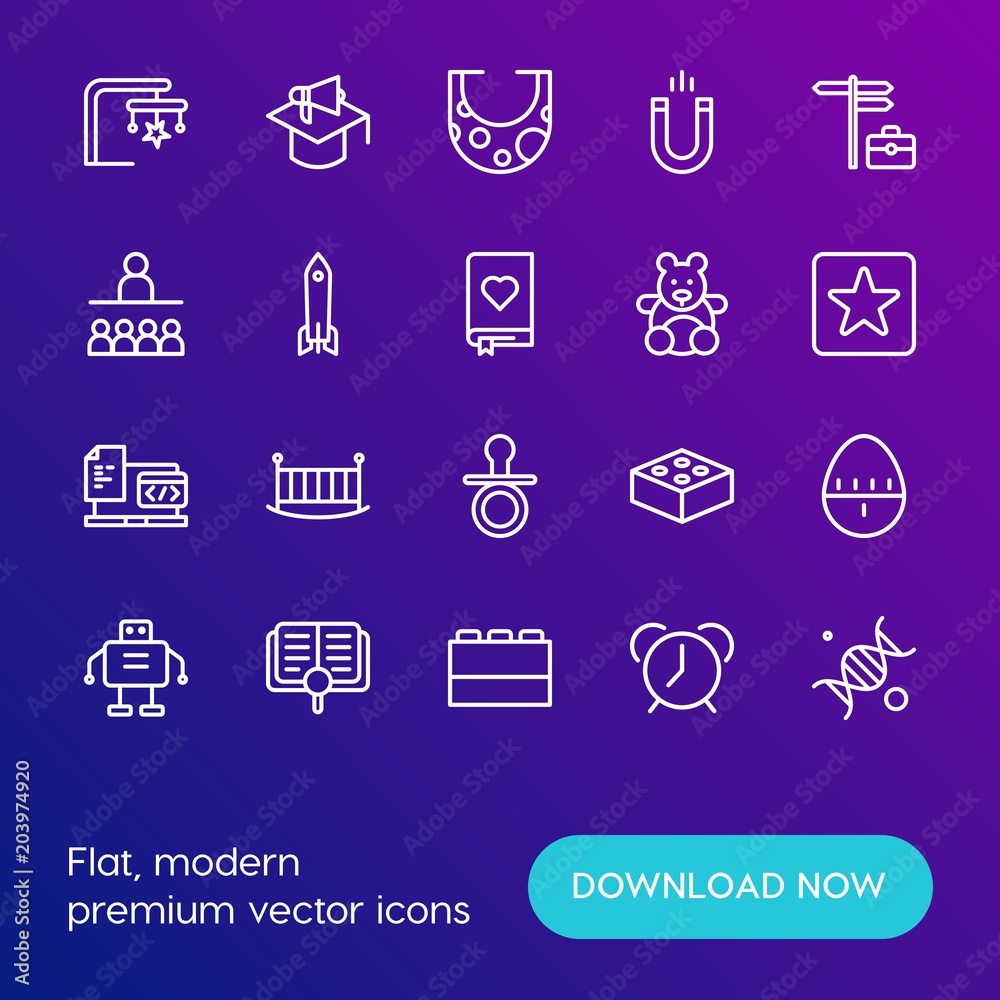 Modern Simple Set of time, education, kids and toys Vector outline Icons. Contains such Icons as physics, childhood, announcement, toy and more on gradient background. Fully Editable. Pixel Perfect. Modern Simple Set of time, education, kids and toys Vector outline Icons. Contains such Icons as physics, childhood, announcement, toy and more on gradient background. Fully Editable. Pixel Perfect.