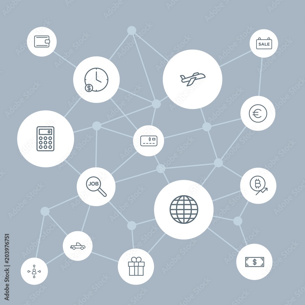 Abstract background with polygonal connected lines and business, transports, money, shopping outline icons. Can be use for websites, mobile apps, presentations and other design works Abstract background with polygonal connected lines and business, transports, money, shopping outline icons. Can be use for websites, mobile apps, presentations and other design works