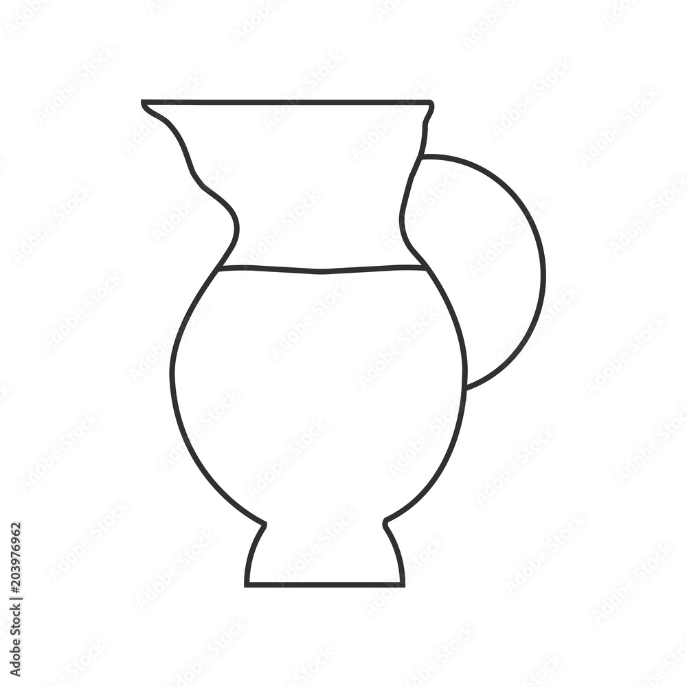 Jug of milk icon in black flat outline design Jug of milk icon in black flat outline design