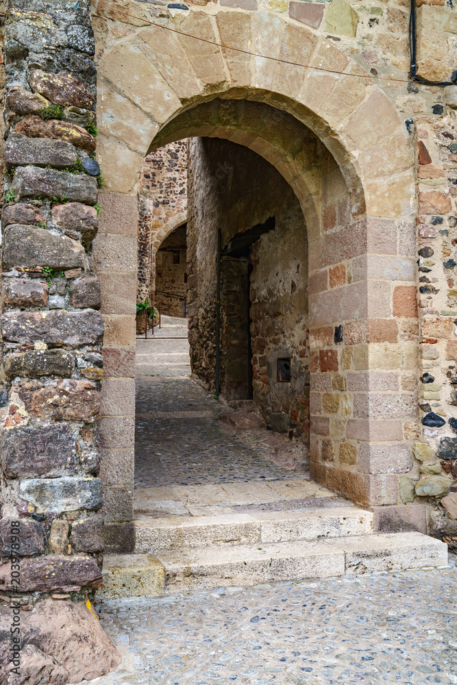 A gate from the Middle ages to the village of Santa Pau in France.