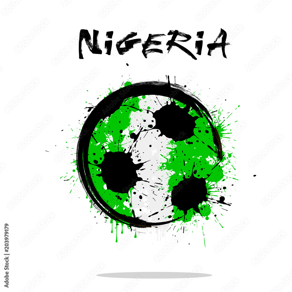 Flag of Nigeria as an abstract soccer ball