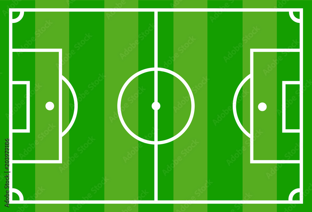 green soccer football field, stock vector illustration green soccer football field, stock vector illustration