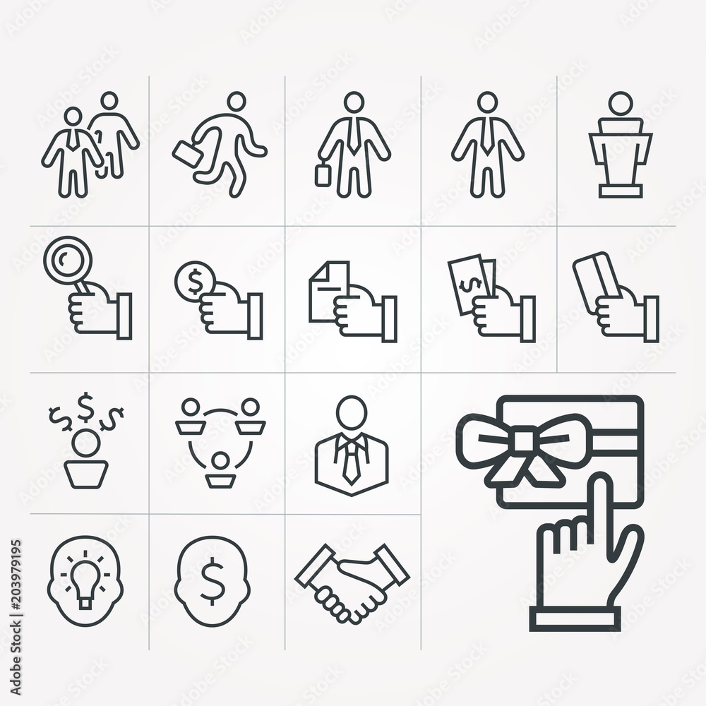 Icons with business people Icons with business people