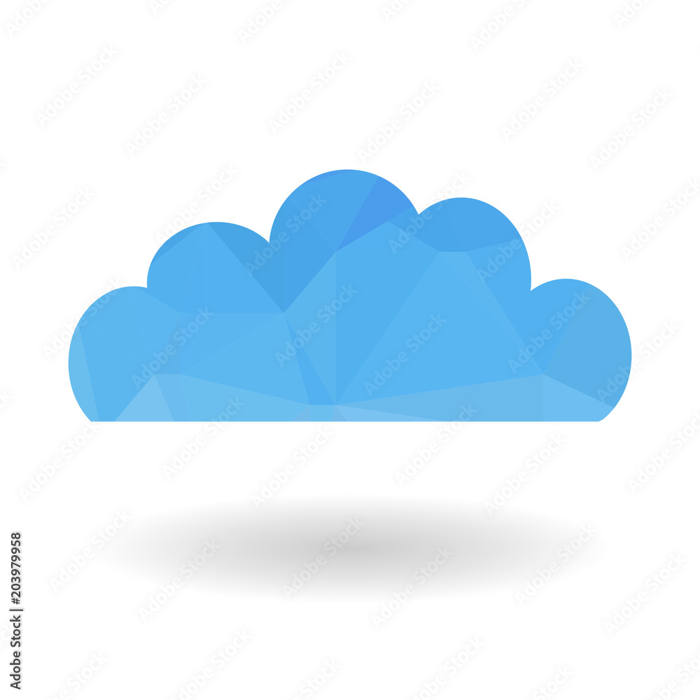 Polygonal cloud computing concept, world internet network.Vector graphic illustration. Polygonal cloud computing concept, world internet network.Vector graphic illustration.