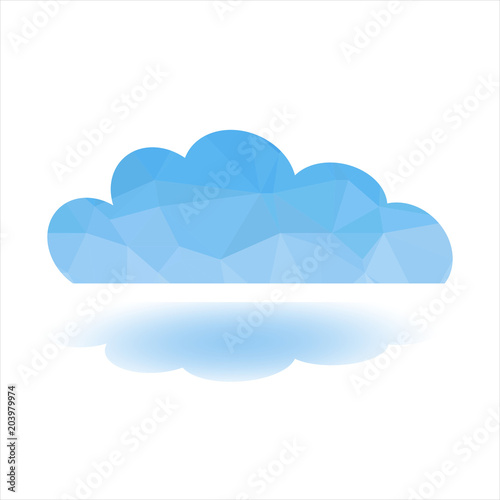 Polygonal cloud computing concept, world internet network.Vector graphic illustration.