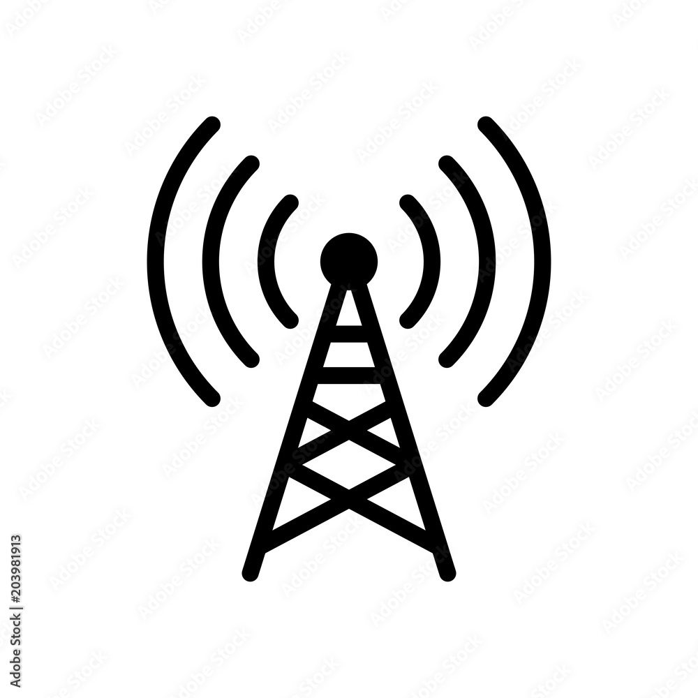 Radio tower icon. Linear style Stock Vector | Adobe Stock