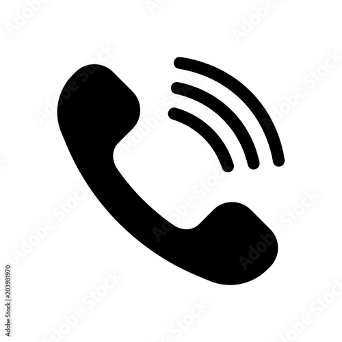 Ringing phone icon. Retro symbol