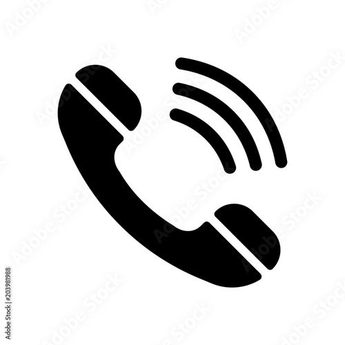 Ringing phone icon. Retro symbol