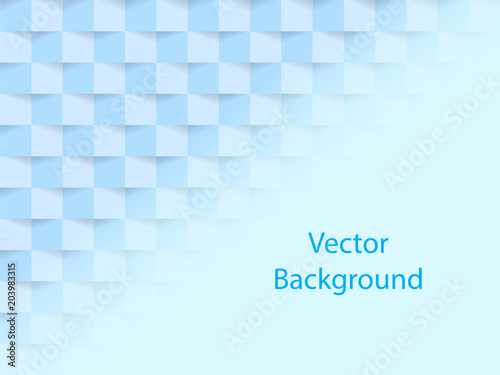 Abstract blue paper background with shadows. Vector illustration.