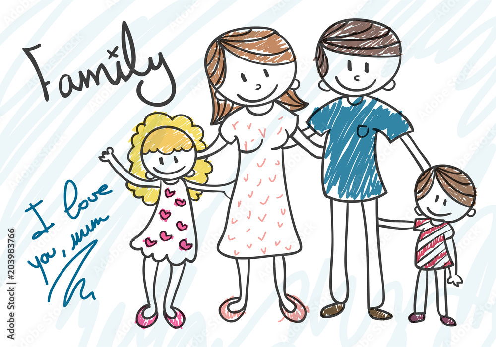 Cartoon draw of family
Cartoon draw of family