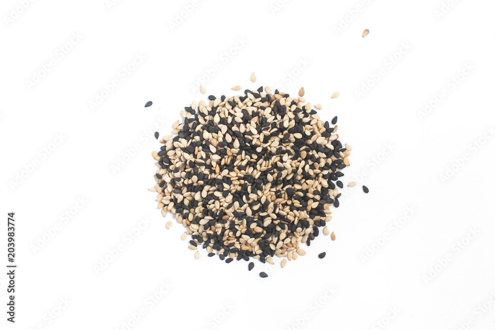 Pile of White and black sesame Pile of White and black sesame