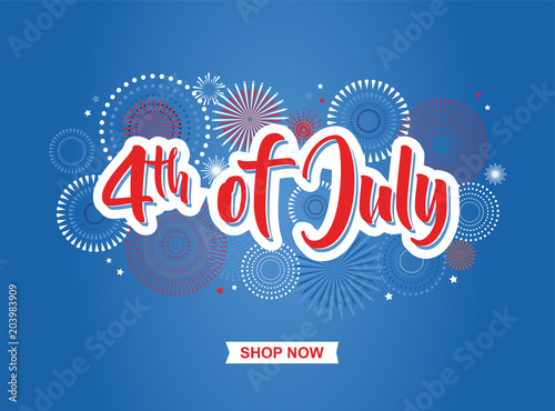 Fourth of July. 4th of July holiday banner. USA Independence Day banner for sale  discount  advertisement  web etc